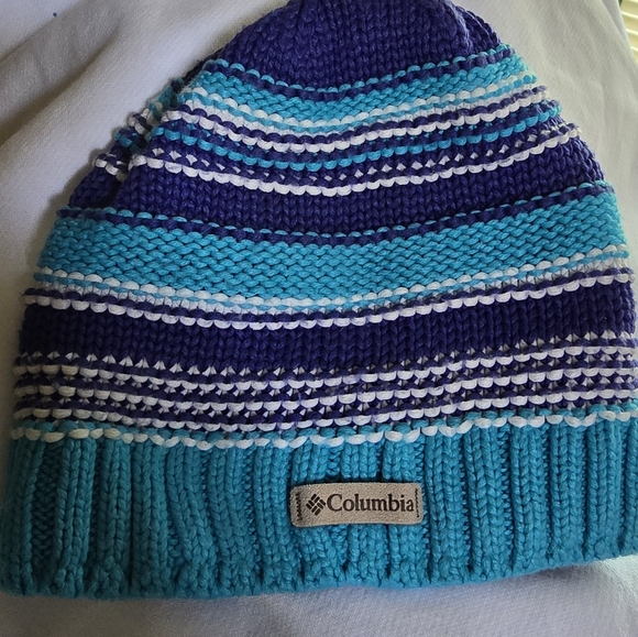 Youth Columbia Striped Knit Beanie Knit Fleece Winter Hat - Picture 6 of 6